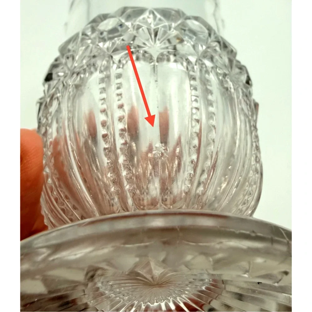 Antique EAPG Early American Pattern Glass Celery Vase Victorian Starburst Fluted